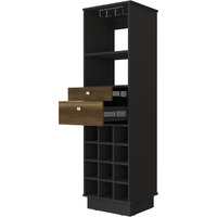 18"" Black Bar Cabinet With Two Drawers