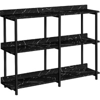34"" Black End Table With Three Shelves