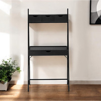32"" Black Computer Desk With Four Drawers