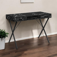 42"" Black And White And Black Computer Desk With Two Drawers