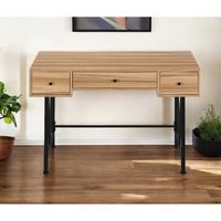 47"" Brown And Black Computer Desk With Three Drawers
