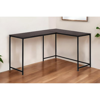 58"" Espresso And Black L Shape Computer Desk