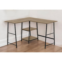 42"" Taupe And Black L Shape Computer Desk