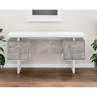 60"" White And Gray Computer Desk