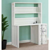 47"" White Metal Writing Desk