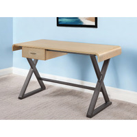 50"" Gold And Black Aluminum Writing Desk