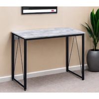 35"" Antiqued White And Black Writing Desk