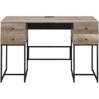 47"" Brown And Black Writing Desk With Four Drawers