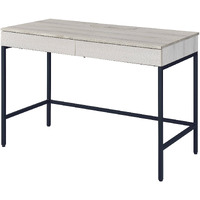 42"" Natural And Black Writing Desk With Two Drawers
