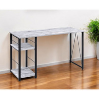 47"" Antiqued White And Black Writing Desk