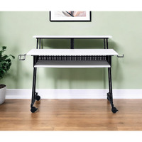 47"" White And Black Computer Desk