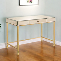 42"" Champagne Mirrored Writing Desk