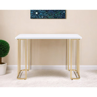 48"" White And Gold Writing Desk