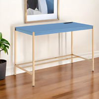 42"" Navy Blue And Gold Writing Desk