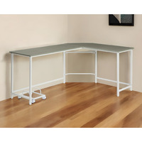 66"" Gray And White L Shape Computer Desk