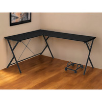 62"" Black L Shape Computer Desk