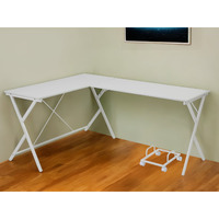 62"" White L Shape Computer Desk