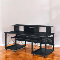 72"" Black Computer Desk