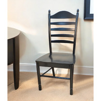 Black Wood Ladder Back Dining Side Chair