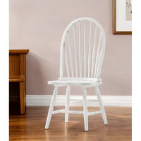 White Wood Windsor Back Dining Side Chair