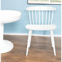 White Heavy Duty Plastic Slat Back Dining Side Chair