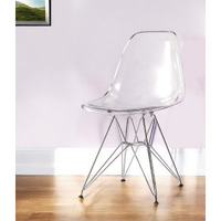 Clear And Silver Acrylic Dining Side Chair