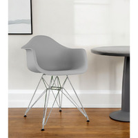 Gray And Silver Heavy Duty Plastic Dining Arm Chair