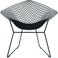 32"" Black Metal Lounge Chair With Pad