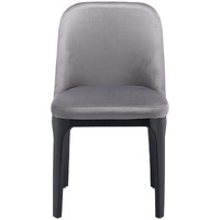 Gray And Black Upholstered Velvet Dining Side Chair