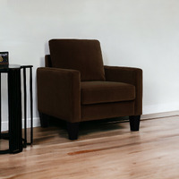 32"" Brown And Black Upholstered Arm Chair