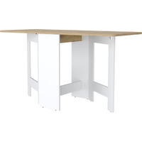 24"" Brown And White Folding Sled Base Dining Table