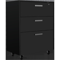 28"" Black Wall Mounted Accent Cabinet With Eight Shelves And Six Drawers