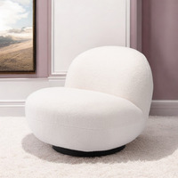 30"" Cream And Black Sherpa Slipper Chair