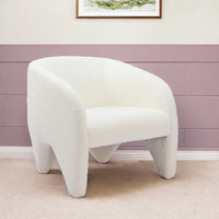 30"" White Sherpa Arm Chair