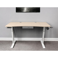 55"" Adjustable Oak And White Standing Desk