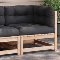 Vidaxl Patio Sofa Corner With Cushions Solid Wood Pine