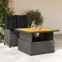 Vidaxl 2 Piece Patio Dining Set With Cushions Black Poly Rattan