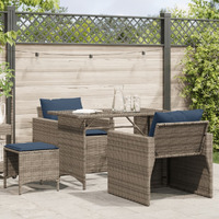 Vidaxl 4 Piece Patio Sofa Set With Cushions Gray Poly Rattan