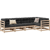 Vidaxl 5 Piece Patio Sofa Set With Cushions Solid Wood Pine