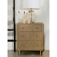 Sand Wash 3-Drawer Nightstand With Usb Ports