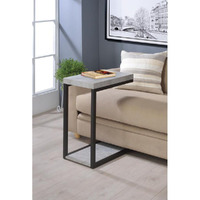 Cement And Black Snack Table