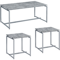 Grey And Silver Occasional Set With Trestle Base