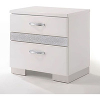 White High Gloss 3-Drawer Nightstand