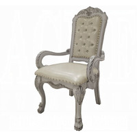 Ivory And Bone White Tufted Arm Chair (Set Of 2)