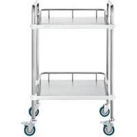 Vevor Lab Rolling Cart  2-Shelf Stainless Steel Rolling Cart  Lab Serving Cart With Swivel Casters  Dental Utility Cart For Clinic  Lab  Hospital  Salon  15.16""X21.57""X34.06""