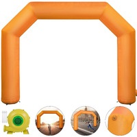 Vevor Inflatable Arch Orange 20Ft  Hexagon Inflatable Arch Built In 100W Blower  Inflatable Archway For Race Outdoor Advertising Commerce