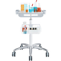 Vevor Medical Cart  Salon Cart With Wheels  Mobile Trolley Cart 26.77""-42.91"" Height Adjustable  Metal Salon Stations For Hair Stylist  Rolling Desktop Lab Cart For Clinic  Beauty And Salon