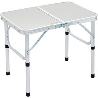 Vevor Folding Camping Table  Adjustable Height Outdoor Portable Side Tables  Lightweight Fold Up Table  Aluminum & Mdf Ultra Compact Work Table  For Cooking  Beach  Picnic  Travel  24X16 Inch  Silver