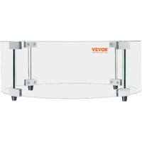 Vevor Fire Pit Wind Guard  29 X 8 Inch Round Glass Flame Shield  0.24-Inch Thick Fire Table Accessory  Clear Tempered Glass Flame Guard For Propane  Gas  Outdoor  Patio  Backyard