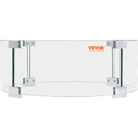 Vevor Fire Pit Wind Guard  17 X 6.7 Inch Round Glass Flame Shield  0.24-Inch Thick Fire Table Accessory  Clear Tempered Glass Flame Guard For Propane  Gas  Outdoor  Patio  Backyard